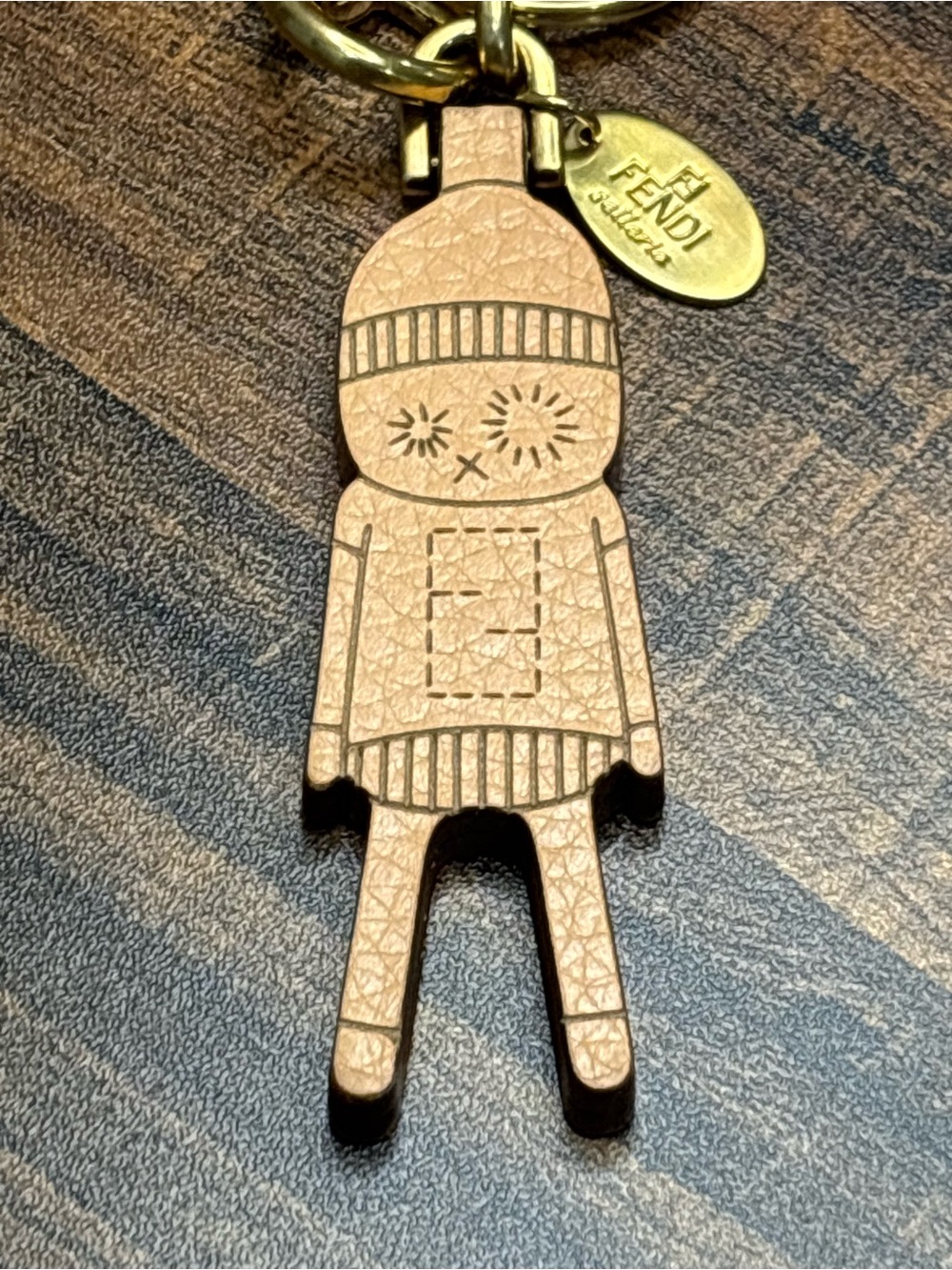 Fendi Selleria Leather Robot Charm Key Chain Keyring RATE & mint condition !